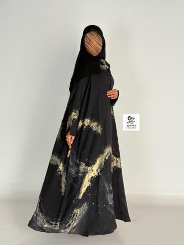 عبايه ميثاء بقماش شيفون جورجيت مشجر