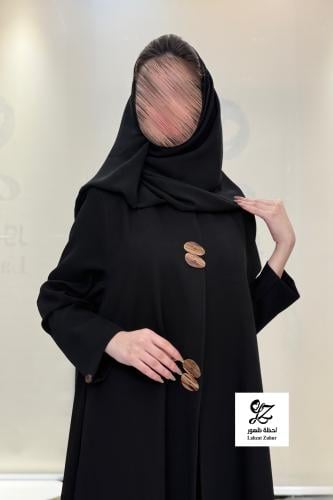 عبايه سوداء بقصهA بقماش اندونسي اصلي