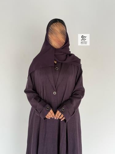 عبايه سفر قطعتين فستان وعبايه بقماش لنن بحريني