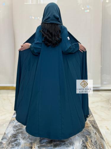 عبايه سحر نص كلوش بنتكس كامل لون تركواز