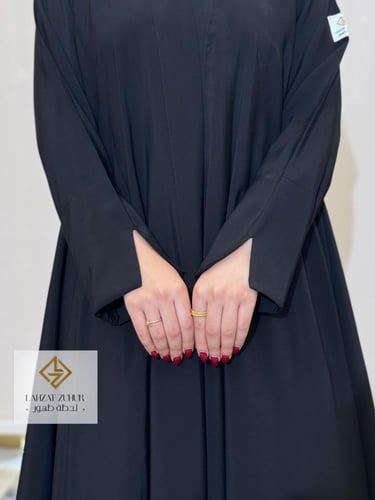 عبايه دبل كلوش حرير ياباني اسود