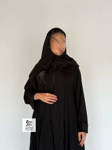 عبايه دبل كلوش بتكسير ثري دي صيفي