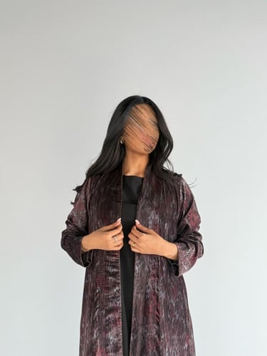 عبايه نسايم كلوش بقماش مخمل مشجر تايقر