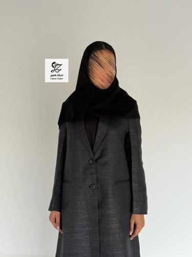بليزر غيداء بقماش لنن مبطن اسود