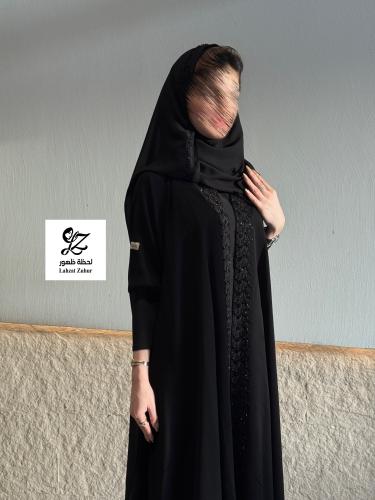 عبايه نياس كلوش كامل بتدخيل شك ناعم بكم استرتش