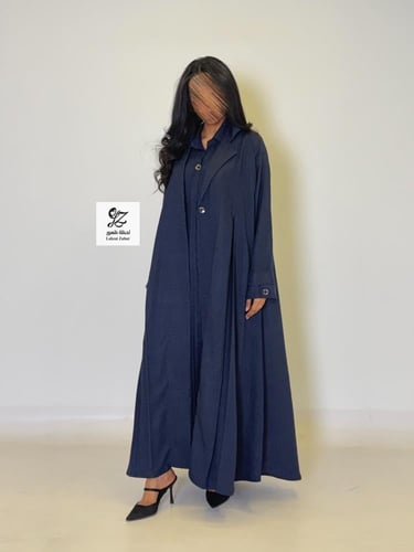 عبايه سفر قطعتين فستان وعبايه بقماش لنن بحريني