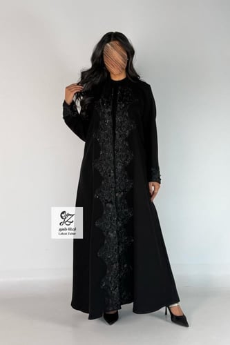 عبايه ترف بقماش كريب اندنوسي بتدخيل شك فخم