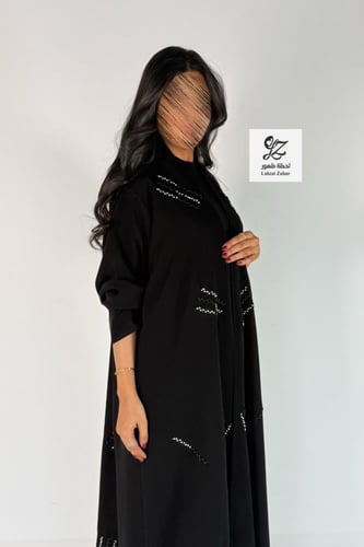 عبايه ميعاد بقماش كريب اندنوسي بتدخيل شك ناعم