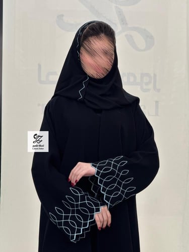 عبايه ريمان كلوش بقماش كريب اندونسي