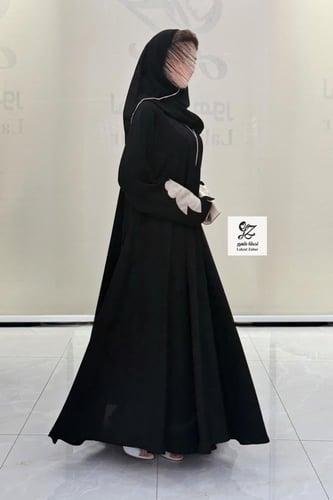 عبايه دبل كلوش بقماش اندونسي بتدخيل تطريز