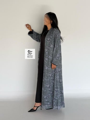 عبايه غيم كلوش بقماش دانتيل مشجر روسي