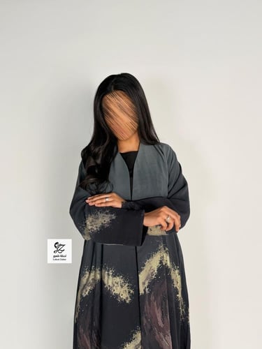 عبايه ميثاء بقماش شيفون جورجيت مشجر