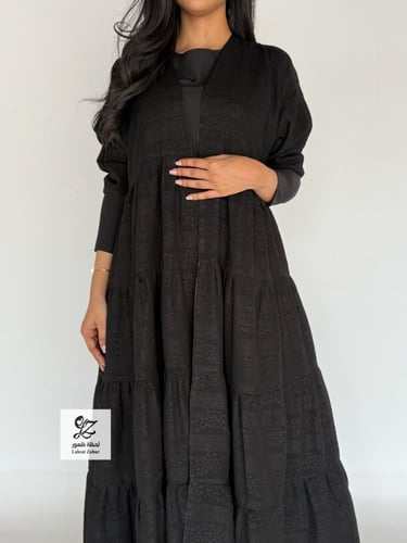 عبايه ميلاف كلوش كامل طبقات بقماش شاكيرا مشجر صيفي