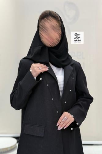 عبايه بليزر بقماش لنن هندي صيفي بتدخيل شك ناعم