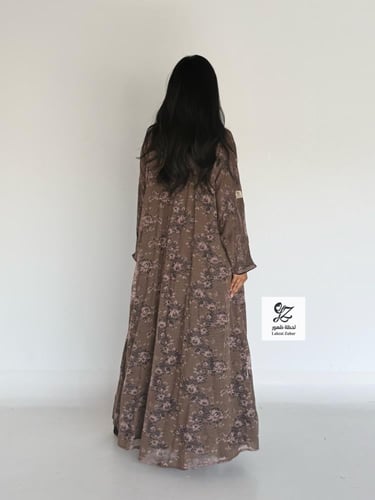 عبايه غيم كلوش بقماش دانتيل مشجر روسي