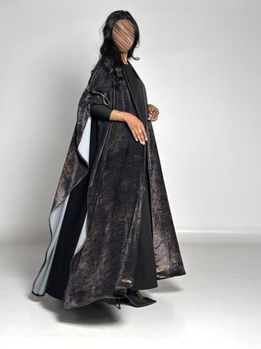 عبايه طله بقماش مخمل تركي مشجر نمري