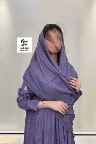 عبايه شهدكلوش بقماش لنن لون موف فاتح