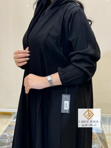 عبايه سحر نص كلوش بنتكس كامل لون اسود