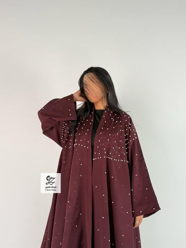 عبايه مبهره دبل كلوش بقماش باربي بتدخيل لولو فخم