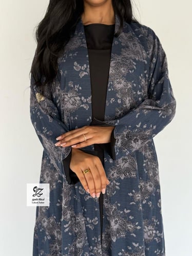 عبايه غيم كلوش بقماش دانتيل مشجر روسي