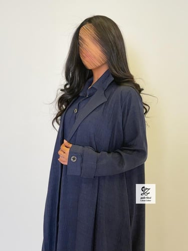 عبايه سفر قطعتين فستان وعبايه بقماش لنن بحريني