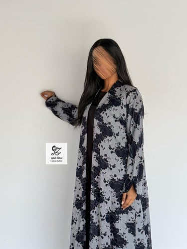 عبايه غيم كلوش بقماش دانتيل مشجر روسي