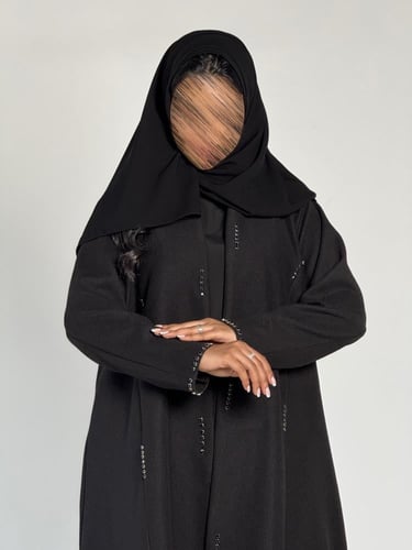 عبايه الماس بقماش جوخ شتوي اسود