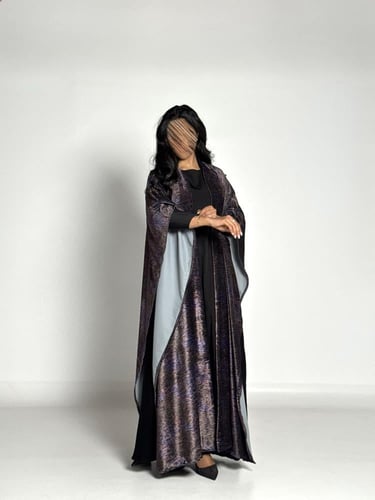 عبايه طله بقماش مخمل تركي مشجر نمري