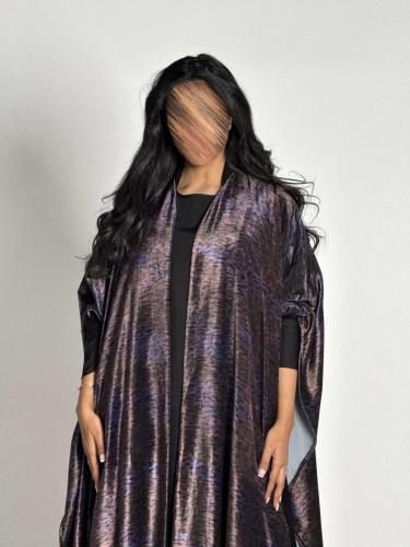 عبايه طله بقماش مخمل تركي مشجر نمري