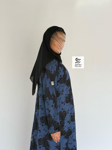 عبايه غيم كلوش بقماش دانتيل مشجر روسي