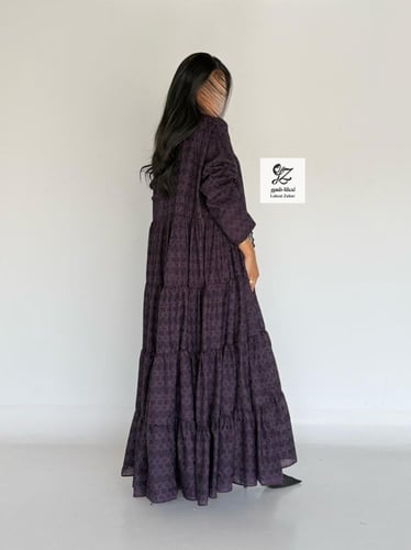 عبايه ركاما طبقات نص كلوش مبطن ربيانه موف