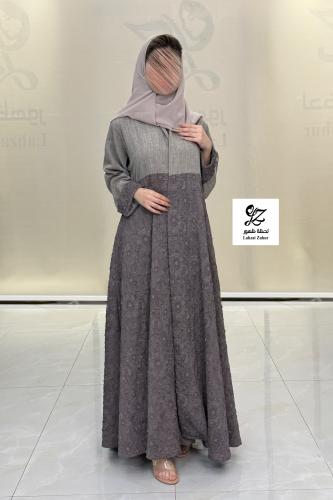 عبايه مياس كلوش بقماش لنن مع شاكيرا مشجر