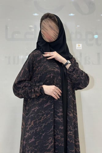 عبايه صيفيه مشجره كامل بقماش تركي مشجر