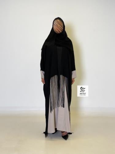 عبايه اسيل نص بشت بقماش انترنت