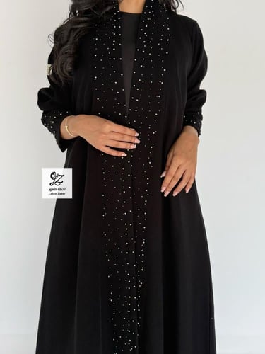 عبايه روز نص كلوش بتدخيل لولو ناعم