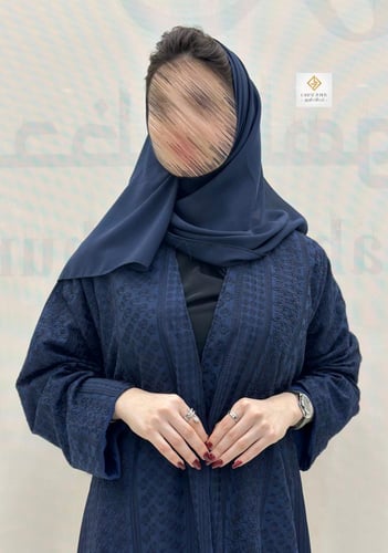 عبايه ركاما بكسرات ف الاجناب لون كحلي