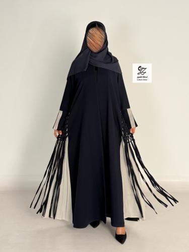 عبايه ميثاء بقماش شيفون جورجيت مشجر