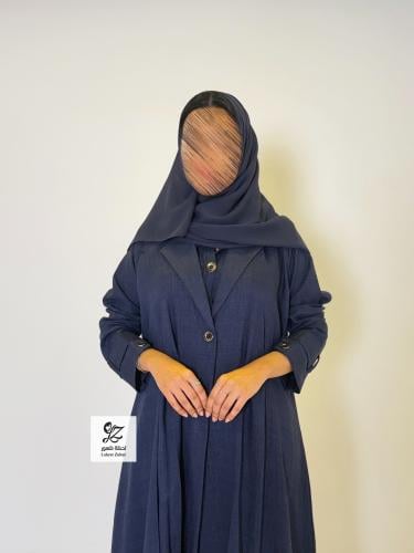 عبايه سفر قطعتين فستان وعبايه بقماش لنن بحريني