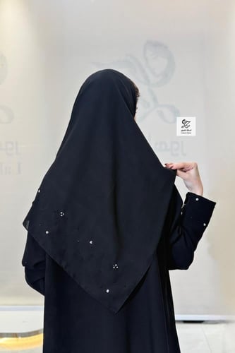 عبايه هيفاء نص كلوش بقماش سراميك اصلي بتدخيل شك مع...