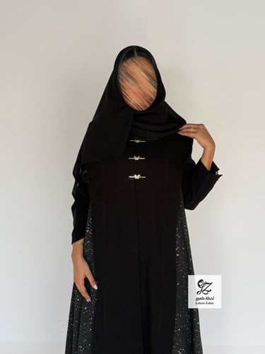 عبايه حصه بقماش كريب اندنوسي بتدخيل شامواه