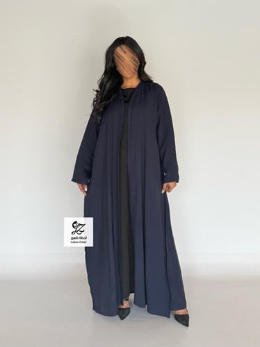 عبايه حور نص كلوش بقماش حرير ياباني بتدخيل تطريز ن...