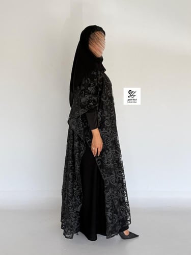 عبايه طله كلوش بتدخيل دانتيل جوبير