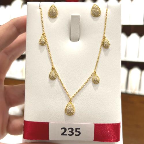 عقد + حلق فضة عيار 925 وزن 4.14