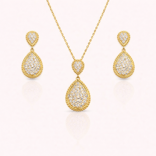 عقد و حلق فضة عيار 925