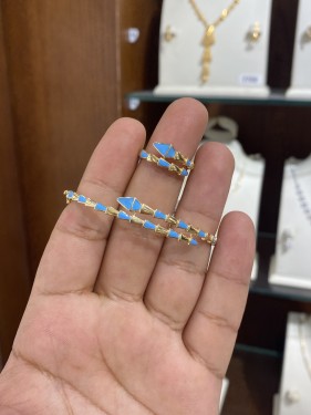 سوارة و خاتم ذهب عيار 18 وزن 10.83