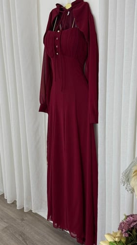 فستان دم الغزال جورجيت مبطن