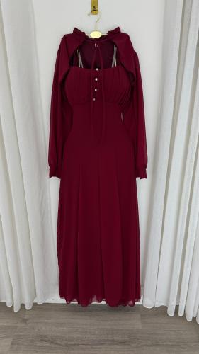 فستان دم الغزال جورجيت مبطن