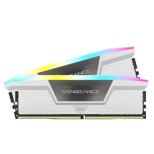 رام CORSAIR Vengeance RGB DDR5 32GB (2×16GB) 6400MHz – أبيض