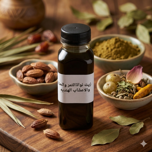 زيت نواة التمر والحنا يغذي الشعر من الجذور حتى الا...