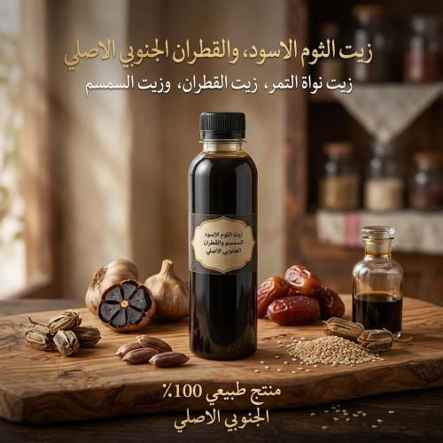 زيت الثوم الاسود والسمسم القطران الجنوبي ٢٥٠ملي يح...